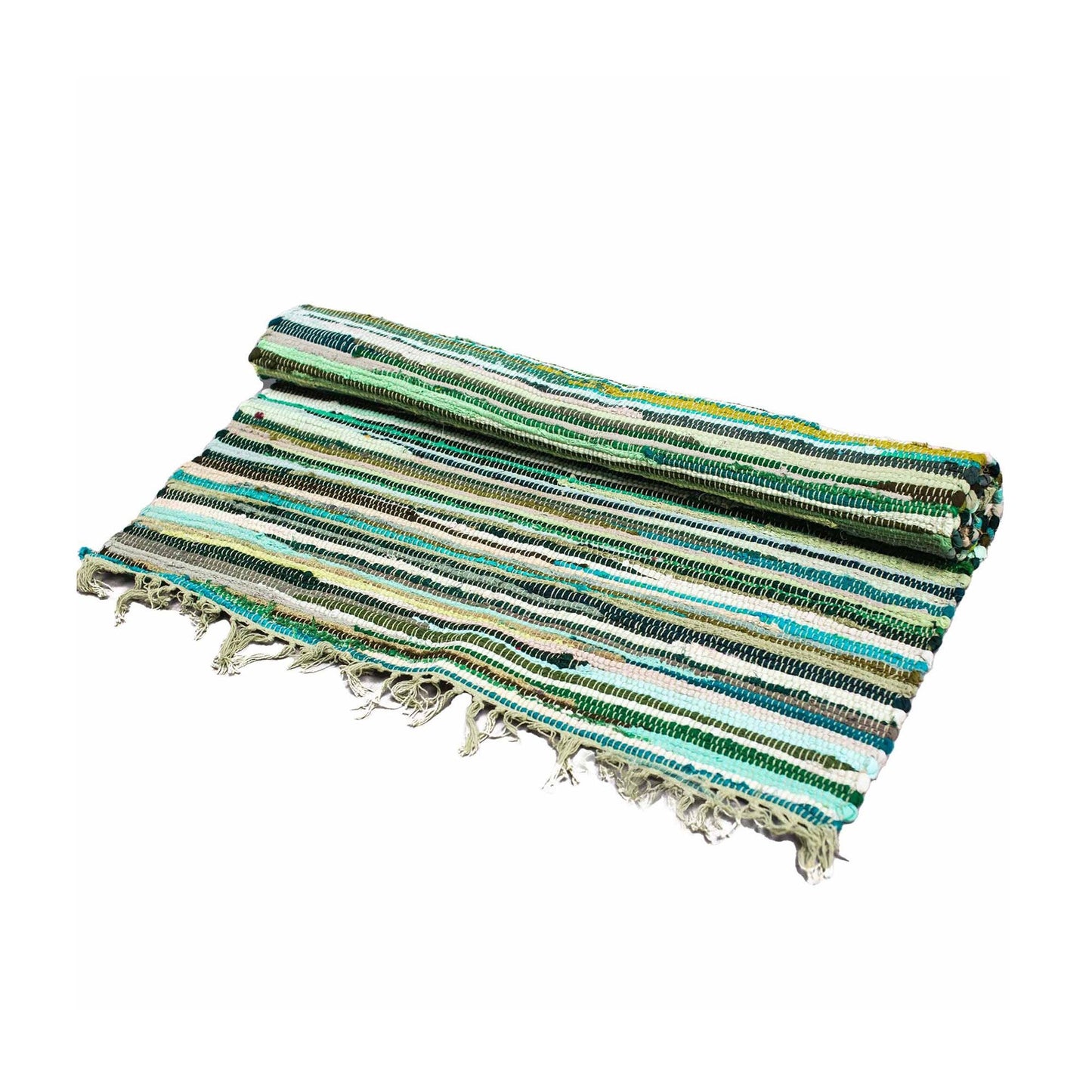 Kleiner Teppich aus Stoff - 50x90cm - Premium Qualität - Naturgrün