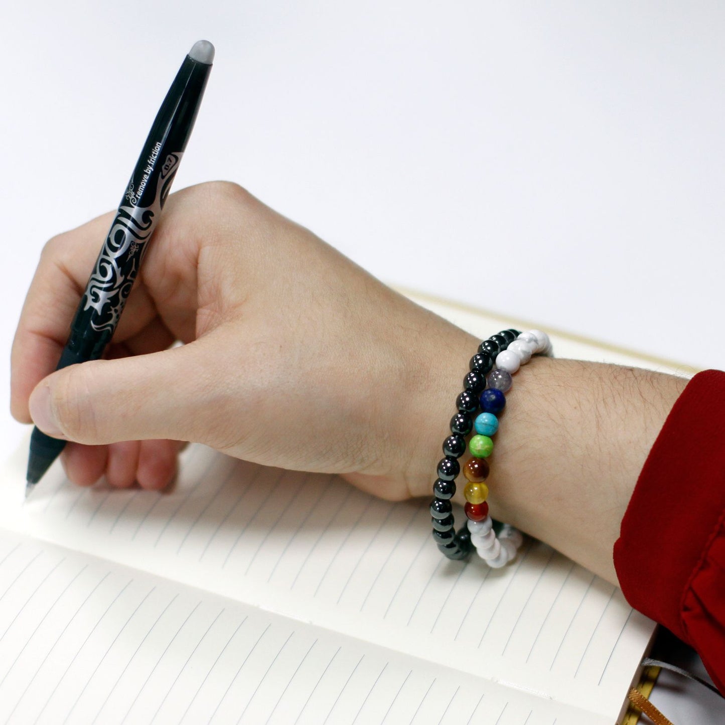 Magnetisches Edelsteinarmband - Weiße Howlite Chakra