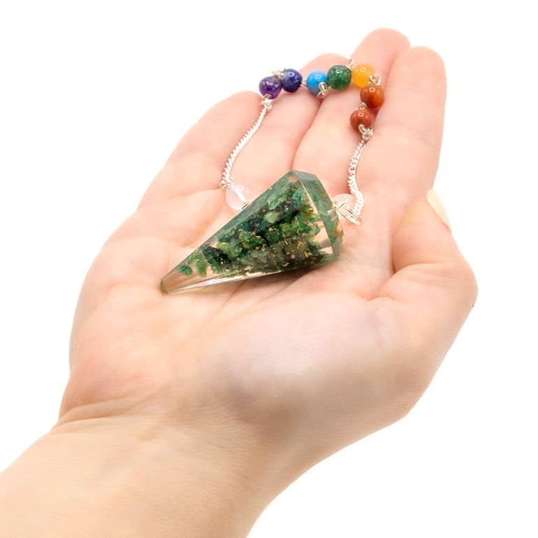 Orgonite Power Chakra Pendel - Grüner Aventurin