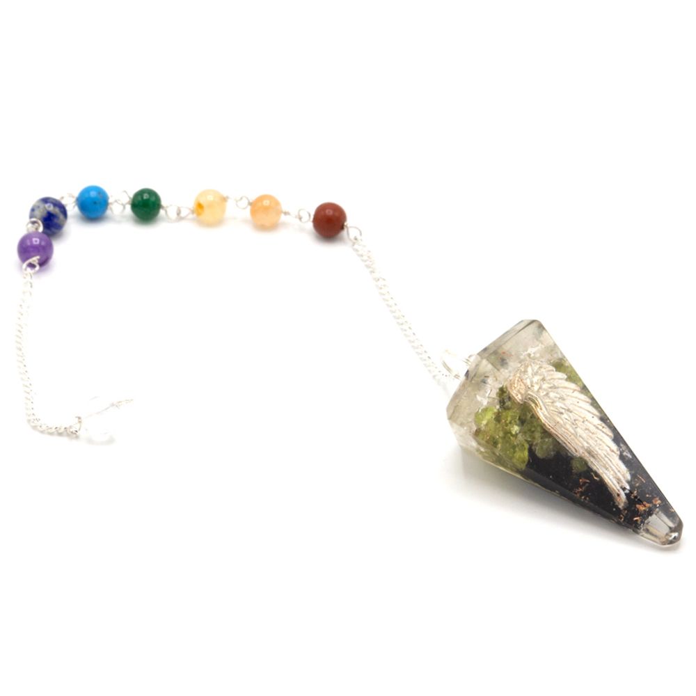 Orgonit Kraft Chakra Pendel - Engel Flügel
