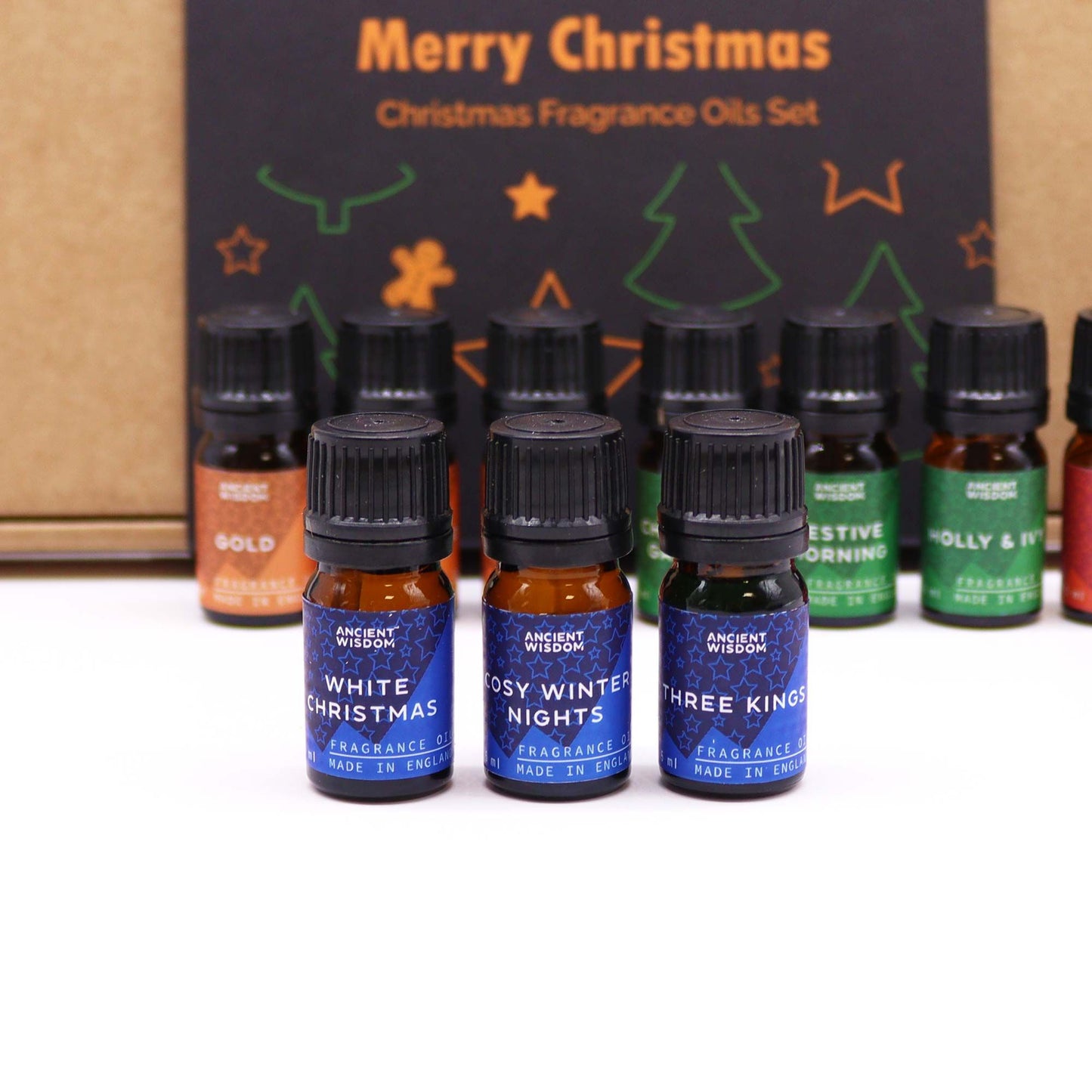 Festliche Düfte Duftöl Set mit Zwölf 5ml Fläschchen und Zwei Tropfern