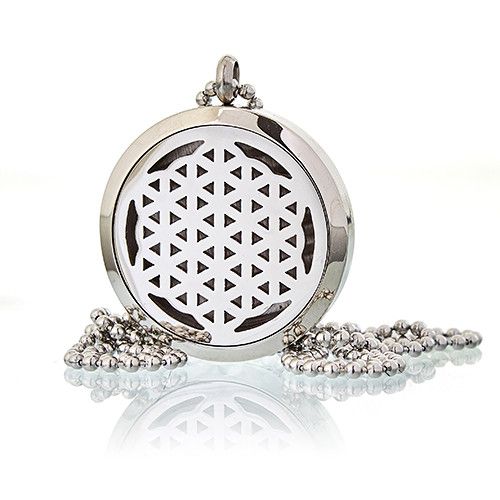 Aromatherapie Schmuck Halskette Lebensblume 30mm
