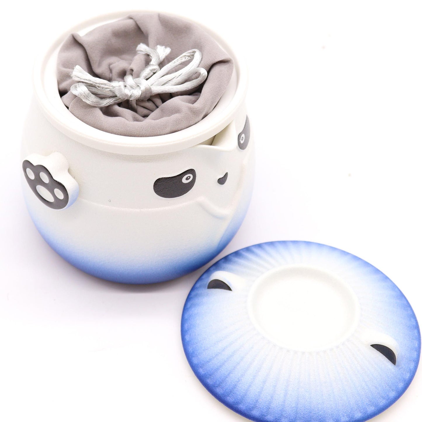 Panda Teekanne Set Mit Drei Tassen Himmelblau