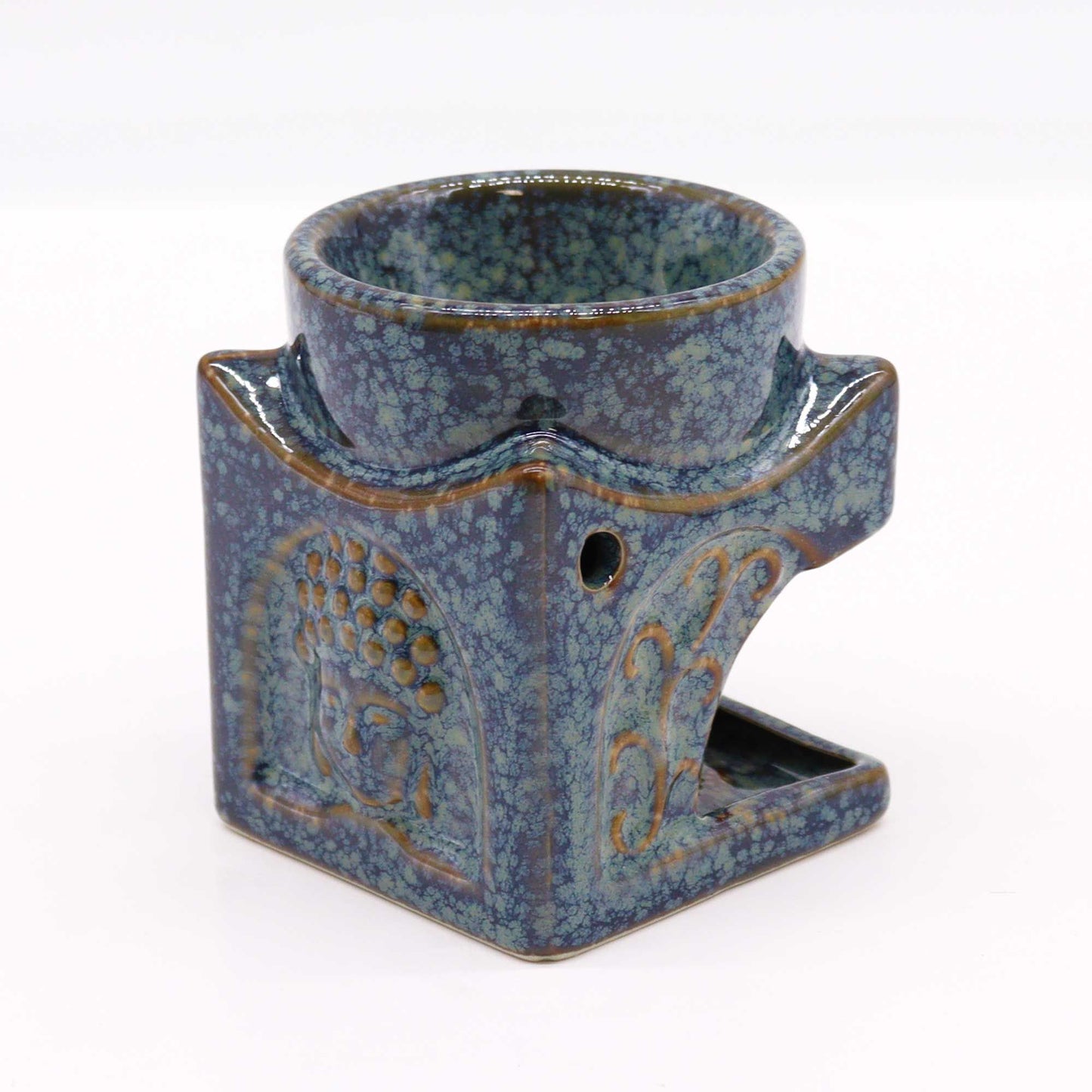 Quadratischer Buddha Brenner - Staubiges Blau