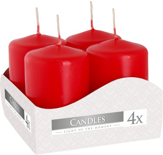Set Mit Säulenkerzen 40x60mm Rot 4 Stück