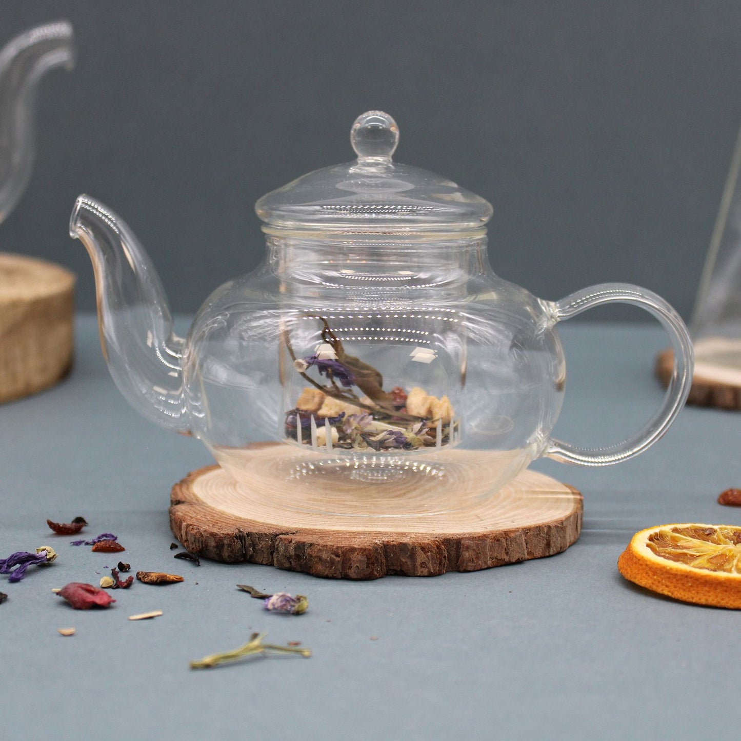 Glas Teekanne Mit Infuser - Runde Perle - 400ml