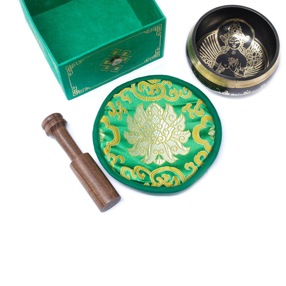 Grüne Tara Klangschalen Set 10cm Min 380g
