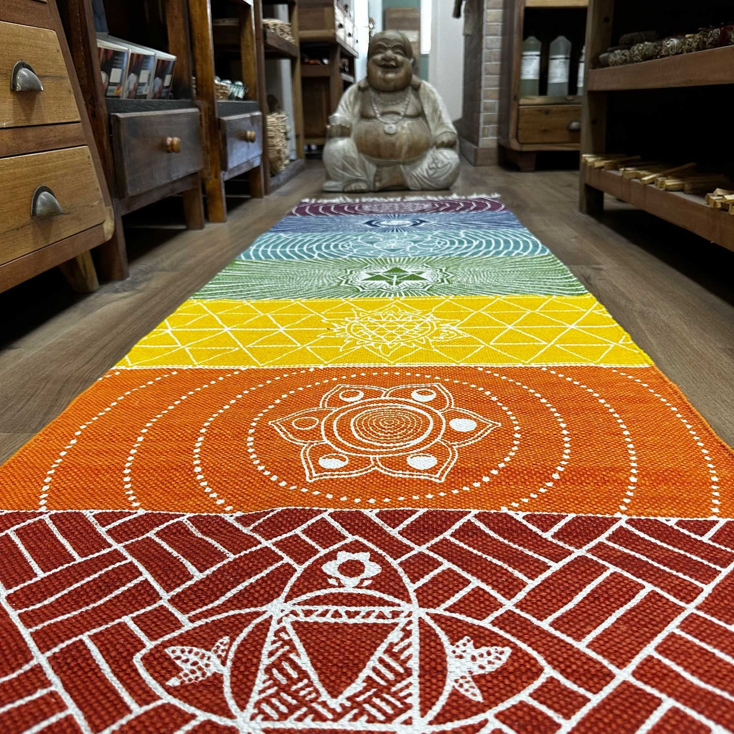 100 Prozent Baumwolle Yoga Teppich 60x200cm 7 Chakras