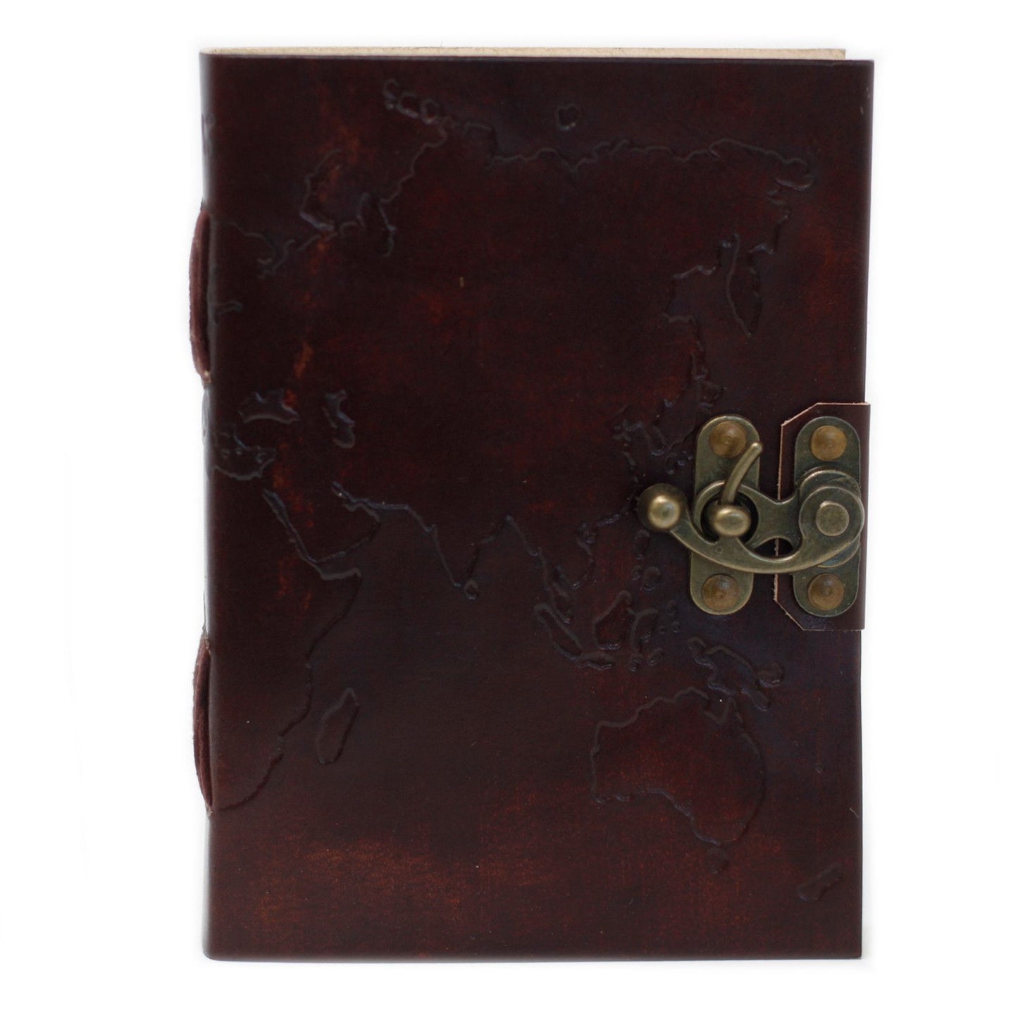 Leder Weltkarte Und Nähnotizbuch 18x13 Cm