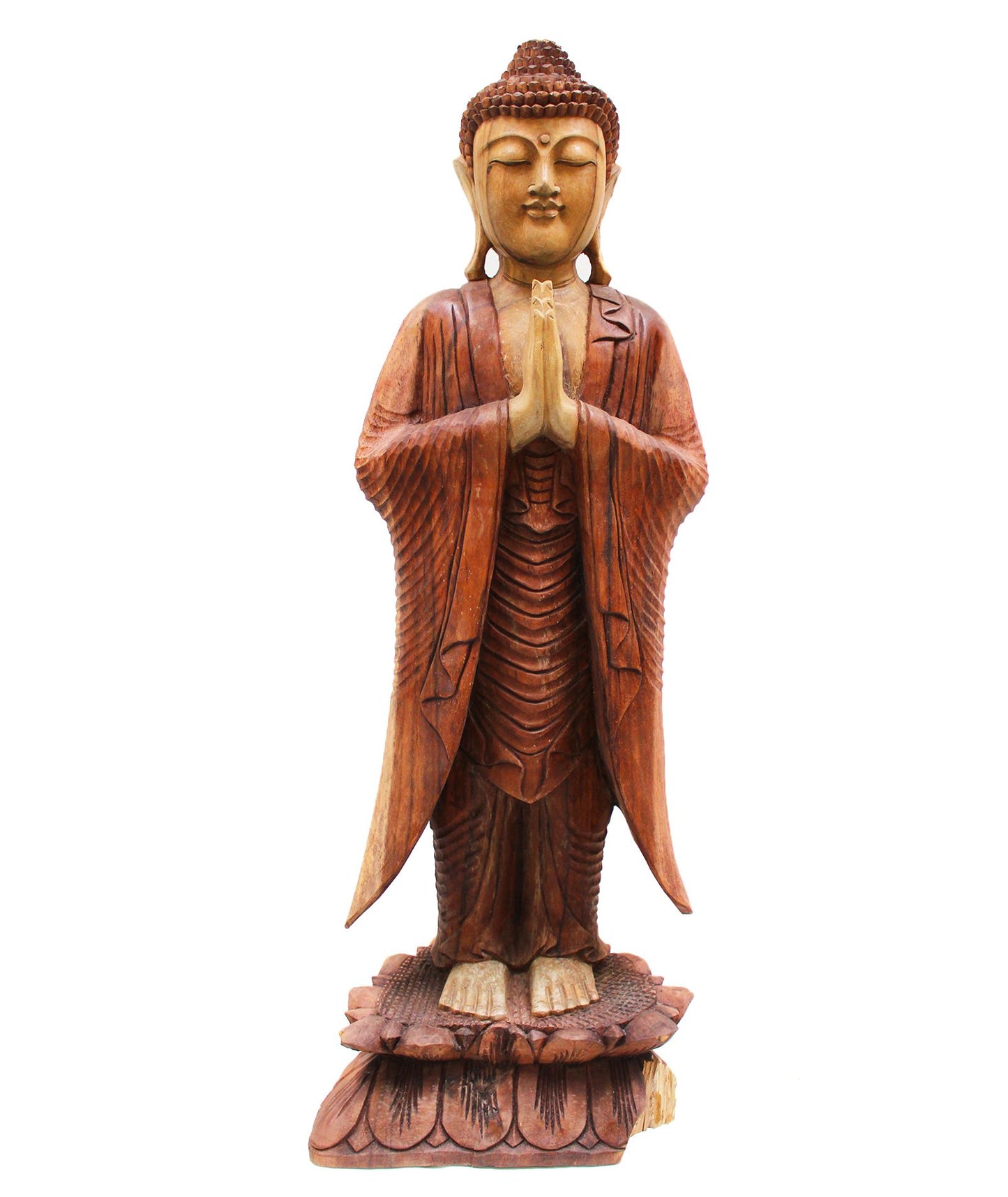 Handgeschnitzte Buddha Statue 100 cm Willkommen