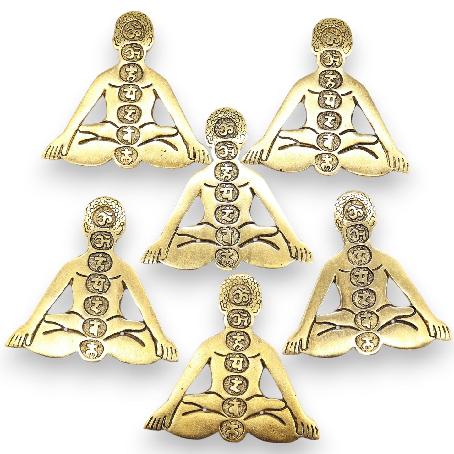 Goldene Aluminium Sieben Chakra Räucherstäbchenhalter 12x12cm
