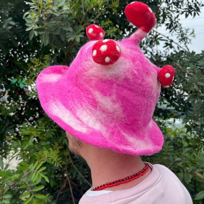 Filz Pilzhut - Schockierend Pink