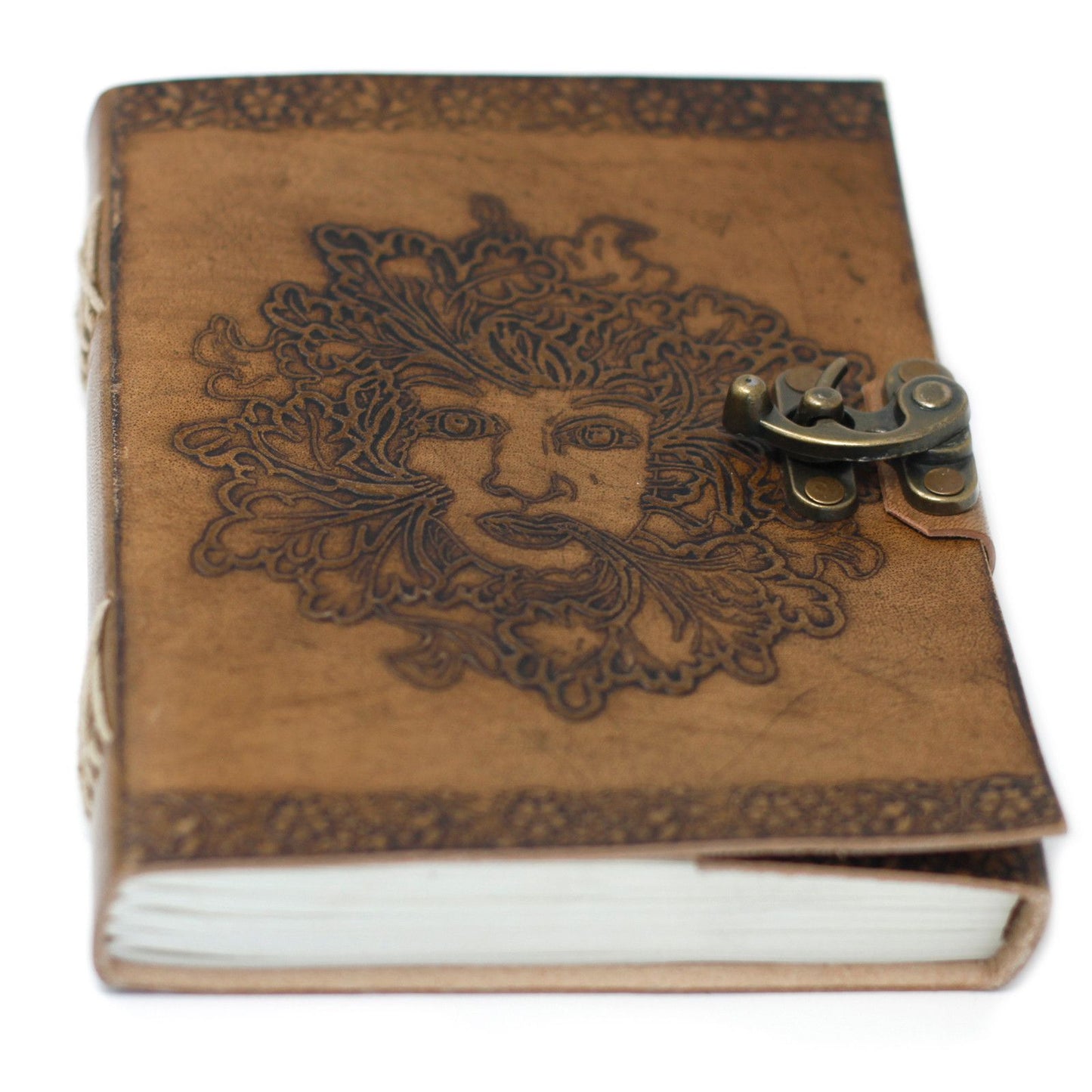 Leder Greenman Notizbuch 20x15 cm Handgemacht Mit Ledercover