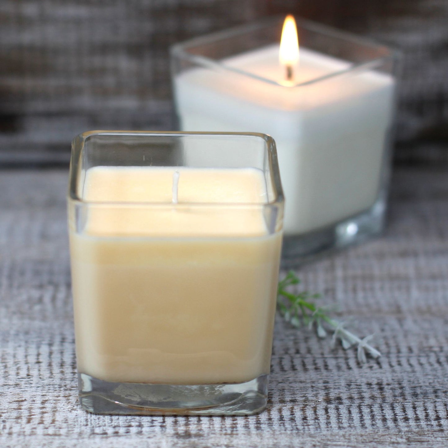 Weiße Etikett Sojawachs Glas Kerze - Grapefruit und Ingwer
