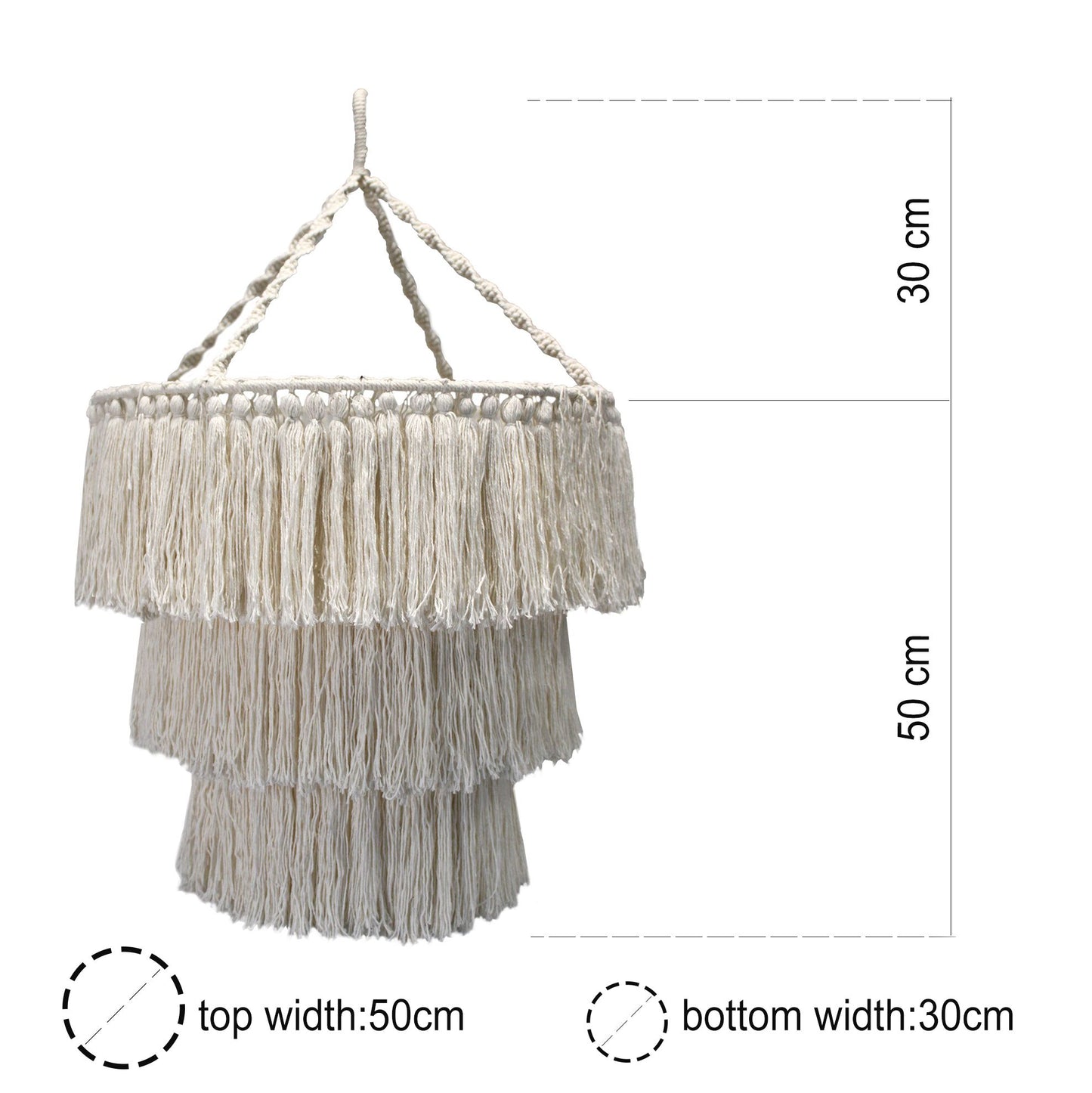 Makramee Weiche Deckenlampe Natur