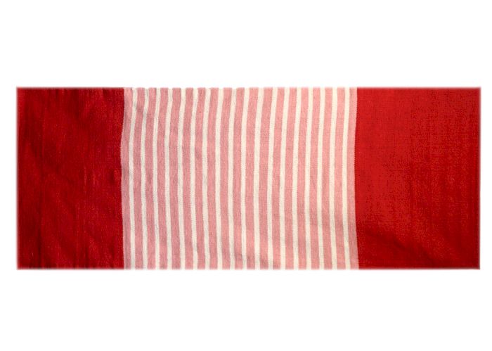 Indischer Baumwollteppich 70x170cm Rot/Rosa