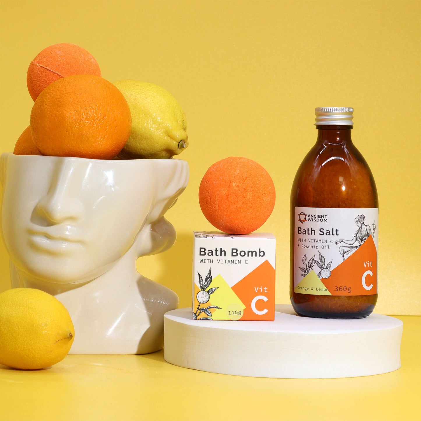 Vitamin C Angereicher Badebombe Mit Ätherischen Ölen