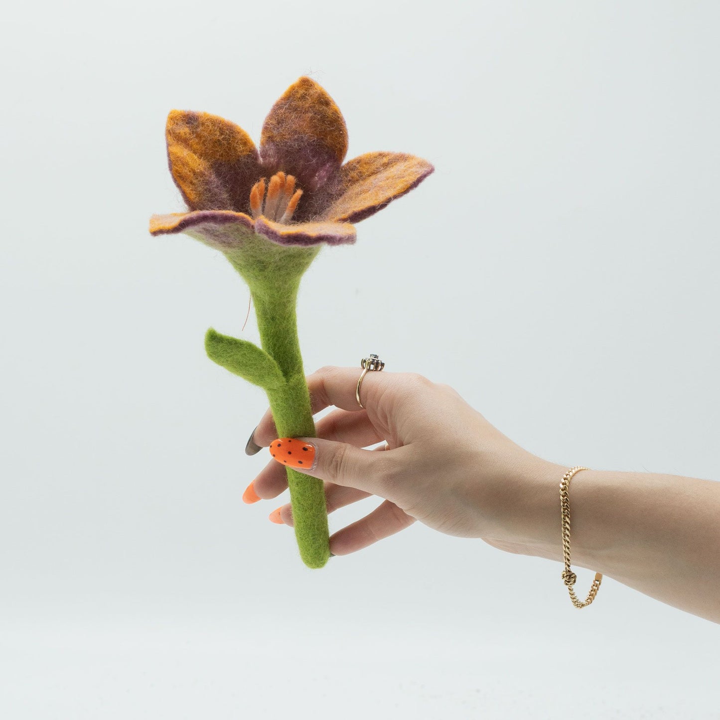 6er Set Filzblumen - Lilie In Verschiedenen Farben