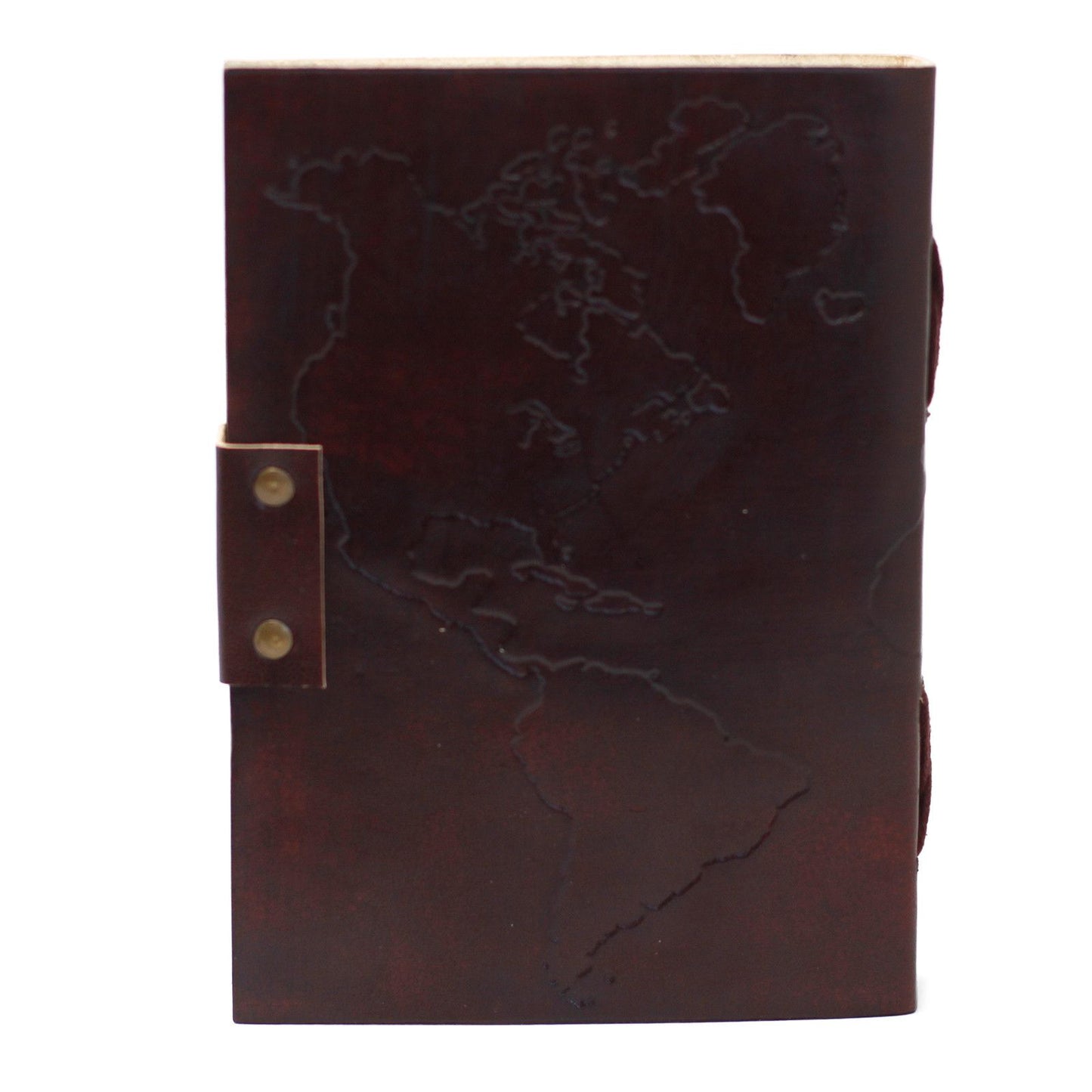 Leder Weltkarte Und Nähnotizbuch 18x13 Cm
