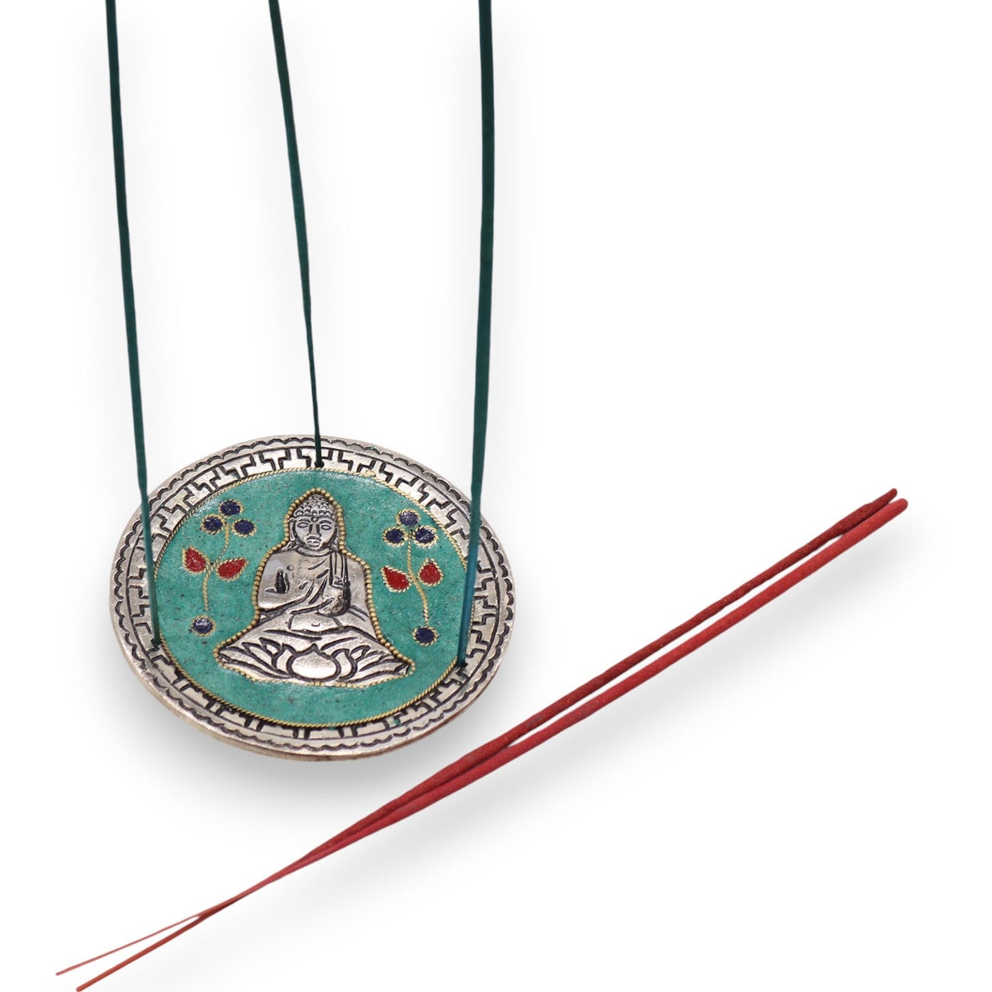 Buddha Grüner Dekor Räucherstäbchenhalter 10cm