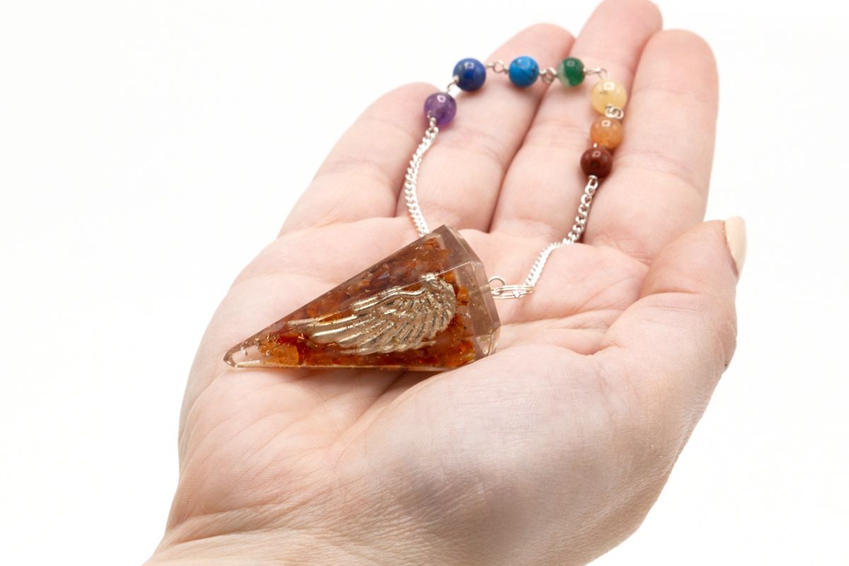 Orgonit Kraft Chakra Pendel - Engel Flügel