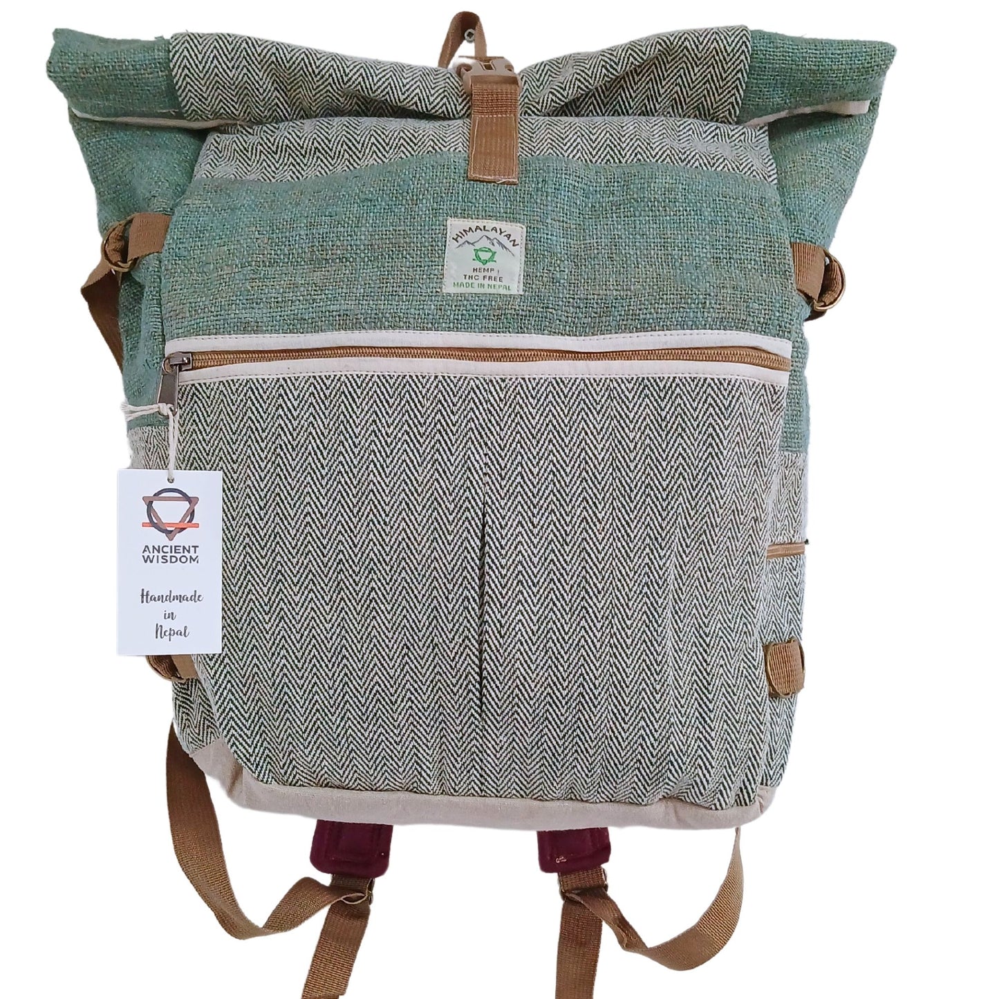 Hanf Trekking Rollende Rucksack Sage