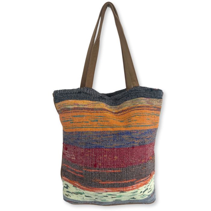 Recycelte Große Teppich Tasche - Farbnuancen Von Pilzen