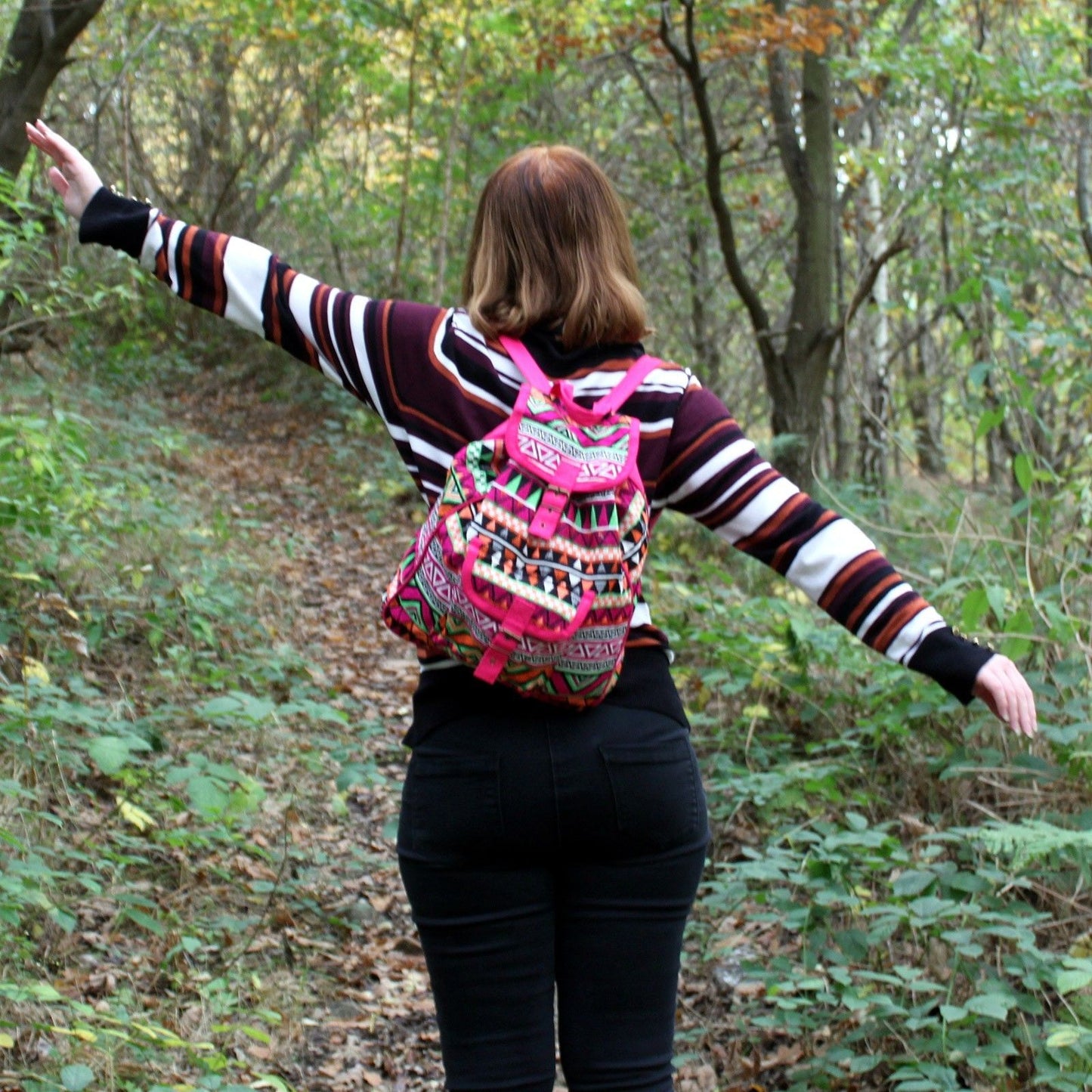 Jacquard Tasche - Rosa Rucksack
