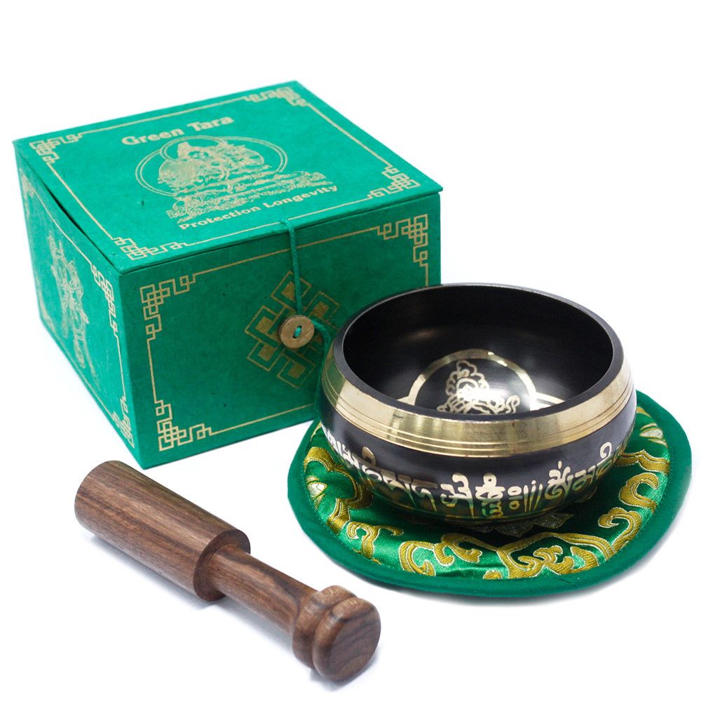 Grüne Tara Klangschalen Set 10cm Min 380g