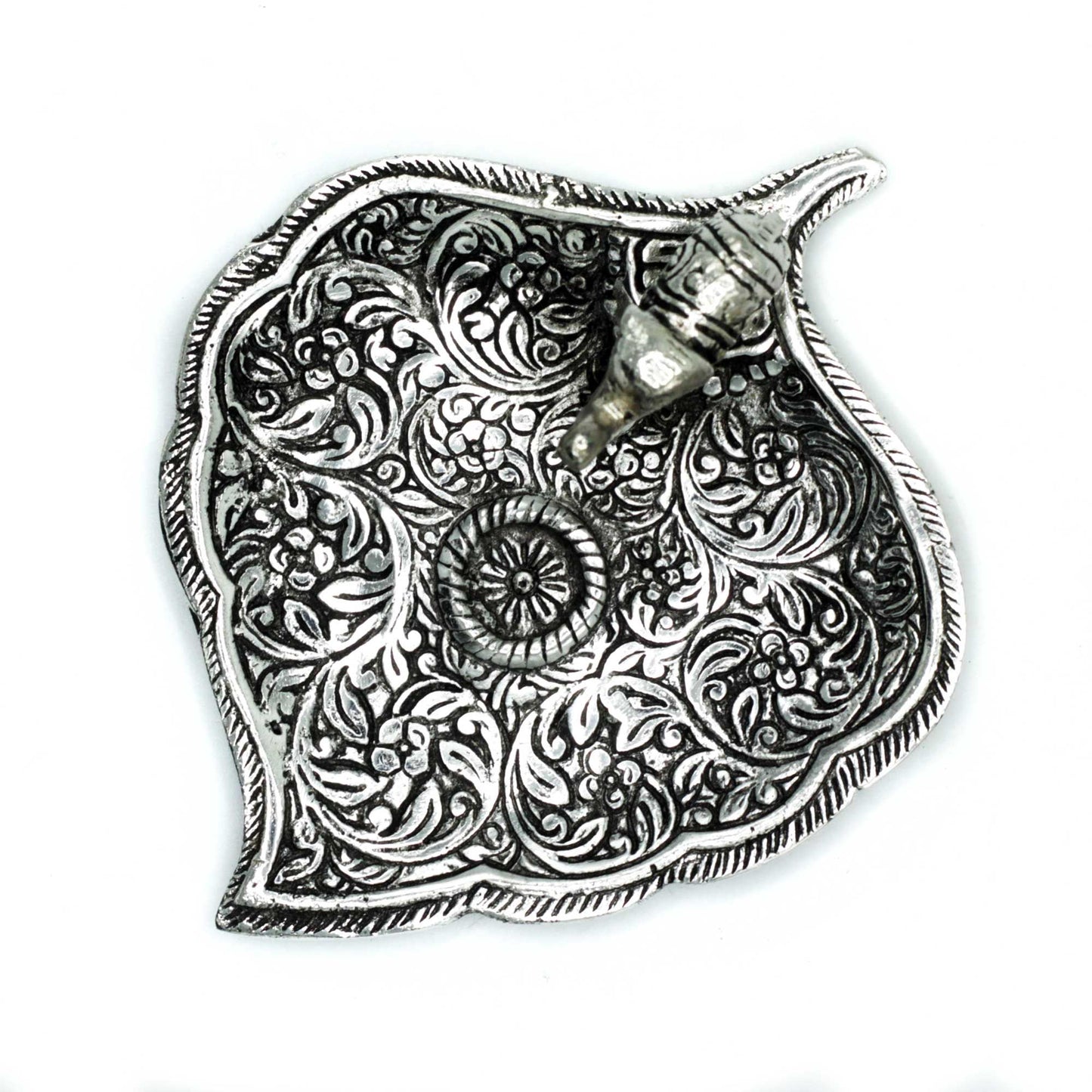 Polierter Aluminium Elefant Blatt Räucherstäbchen Halter 11cm