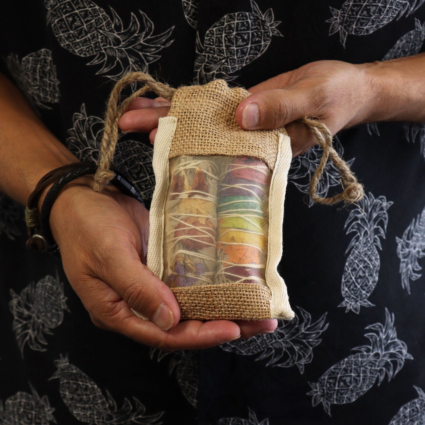 Kleine Gewaschene Jute Tasche 10x15cm