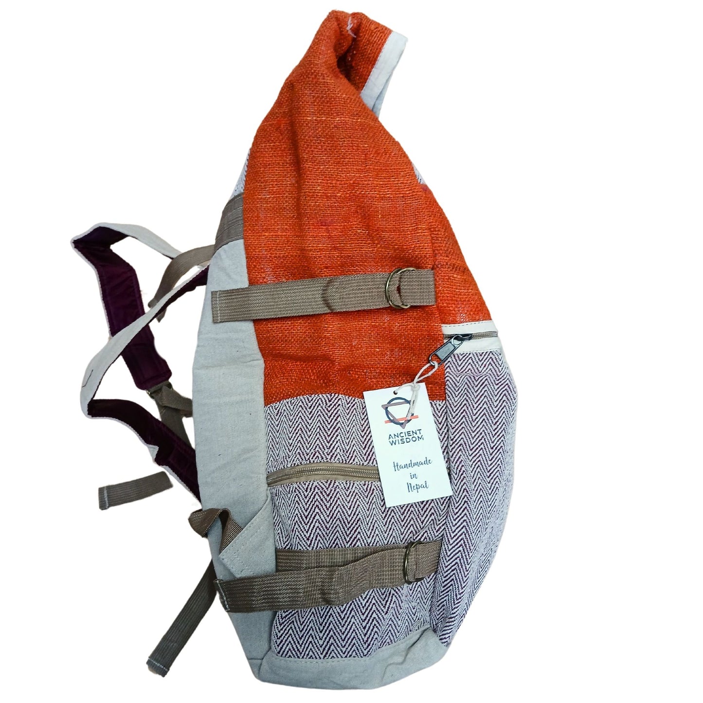 Hanf Trekking Rucksack Rollen Sunset Orange