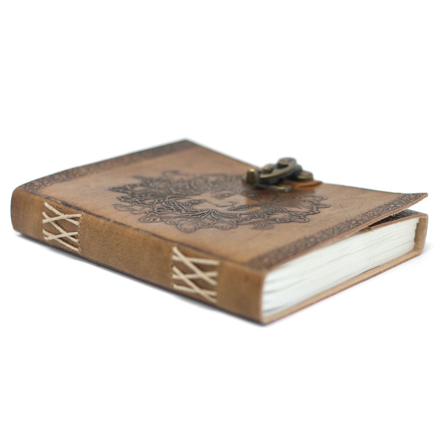 Leder Greenman Notizbuch 20x15 cm Handgemacht Mit Ledercover