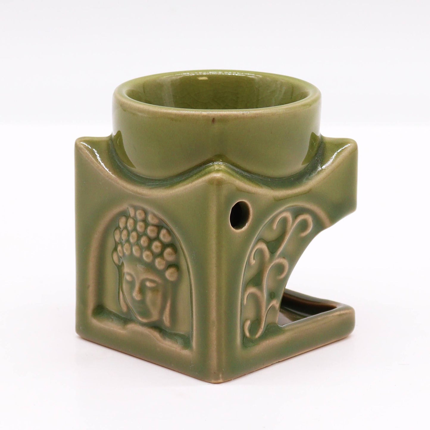 Quadratischer Buddha Brenner - Helles Jade