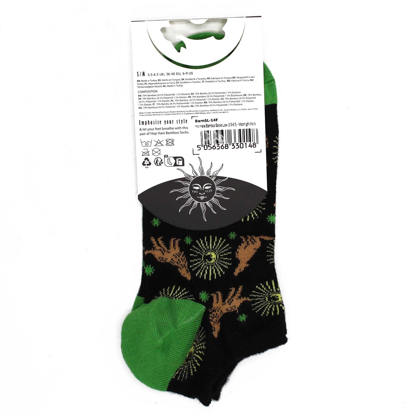 SM Hop Hare Bambus Socken Niedrig 36-40 Moonlight Wolfs