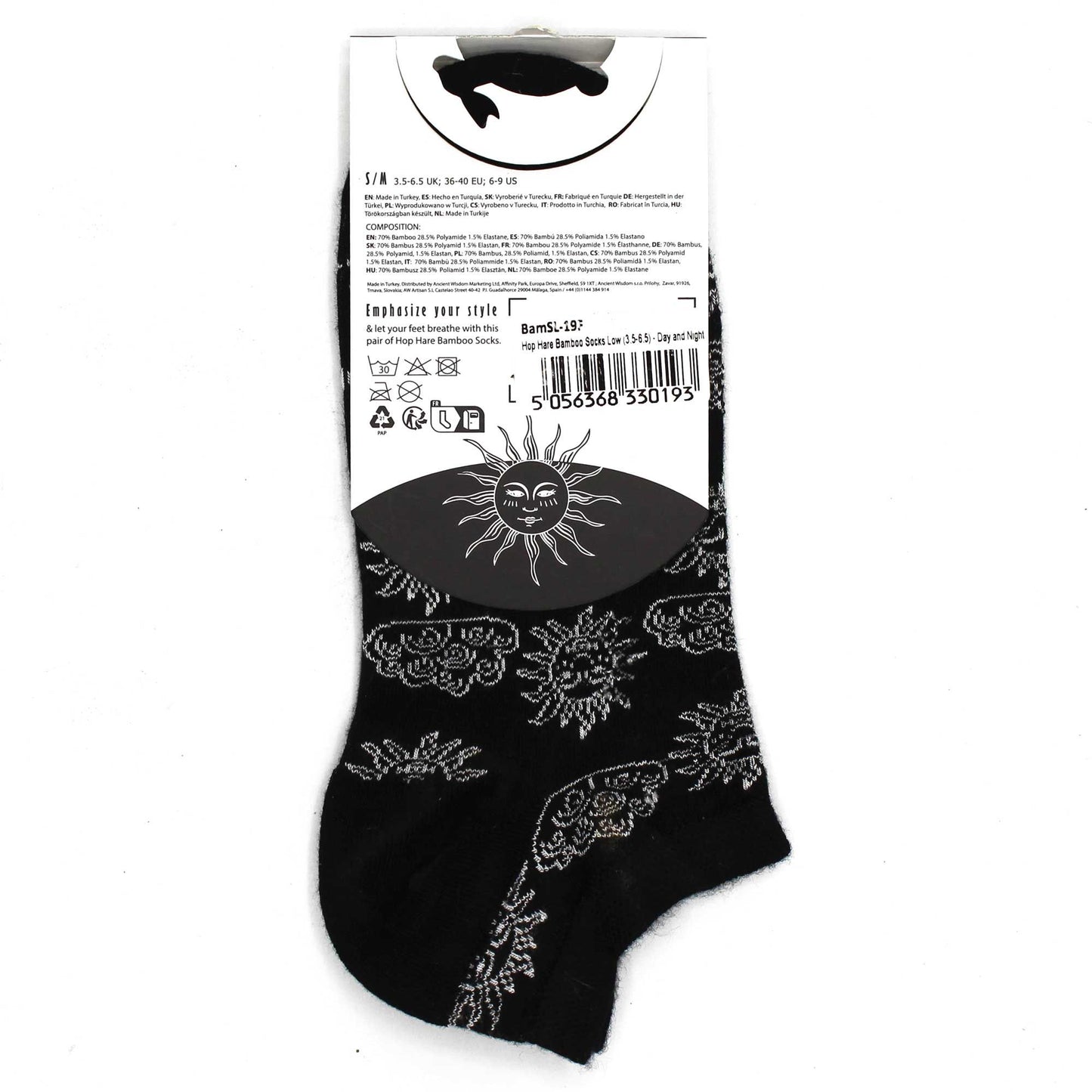 SM Hop Hare Bambus Socken Tief (36-40) - Tag und Nacht