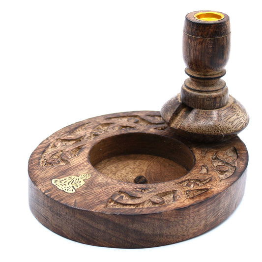 Sm Mango Holz Rückflussbrenner - Messing Buddha