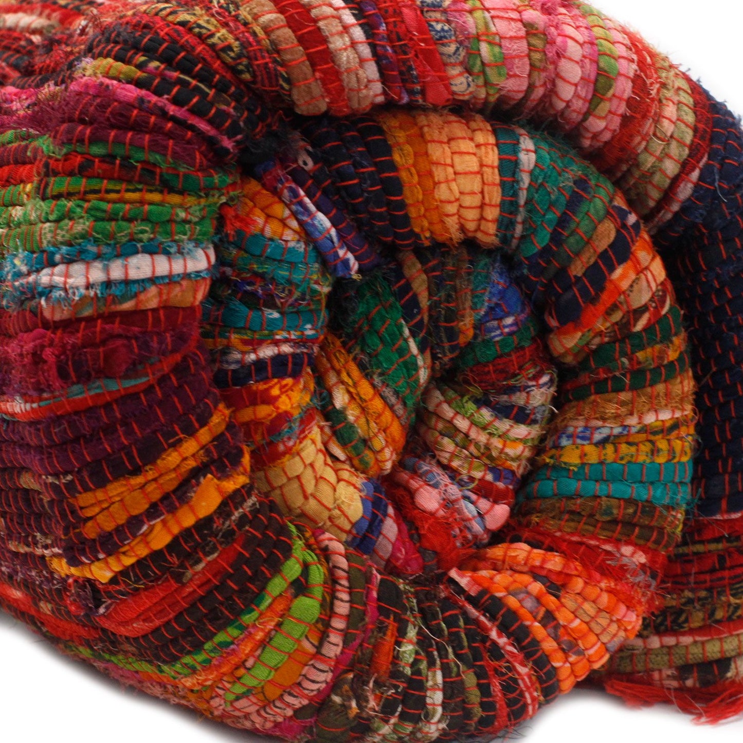 150 x 90cm Luxus Teppich Aus Stoffresten Rot