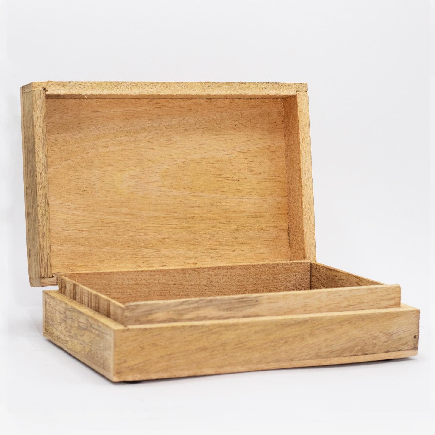 Große Rechteckige Box 21,5x14x6,3cm - Hamsa Schwarz Graviert