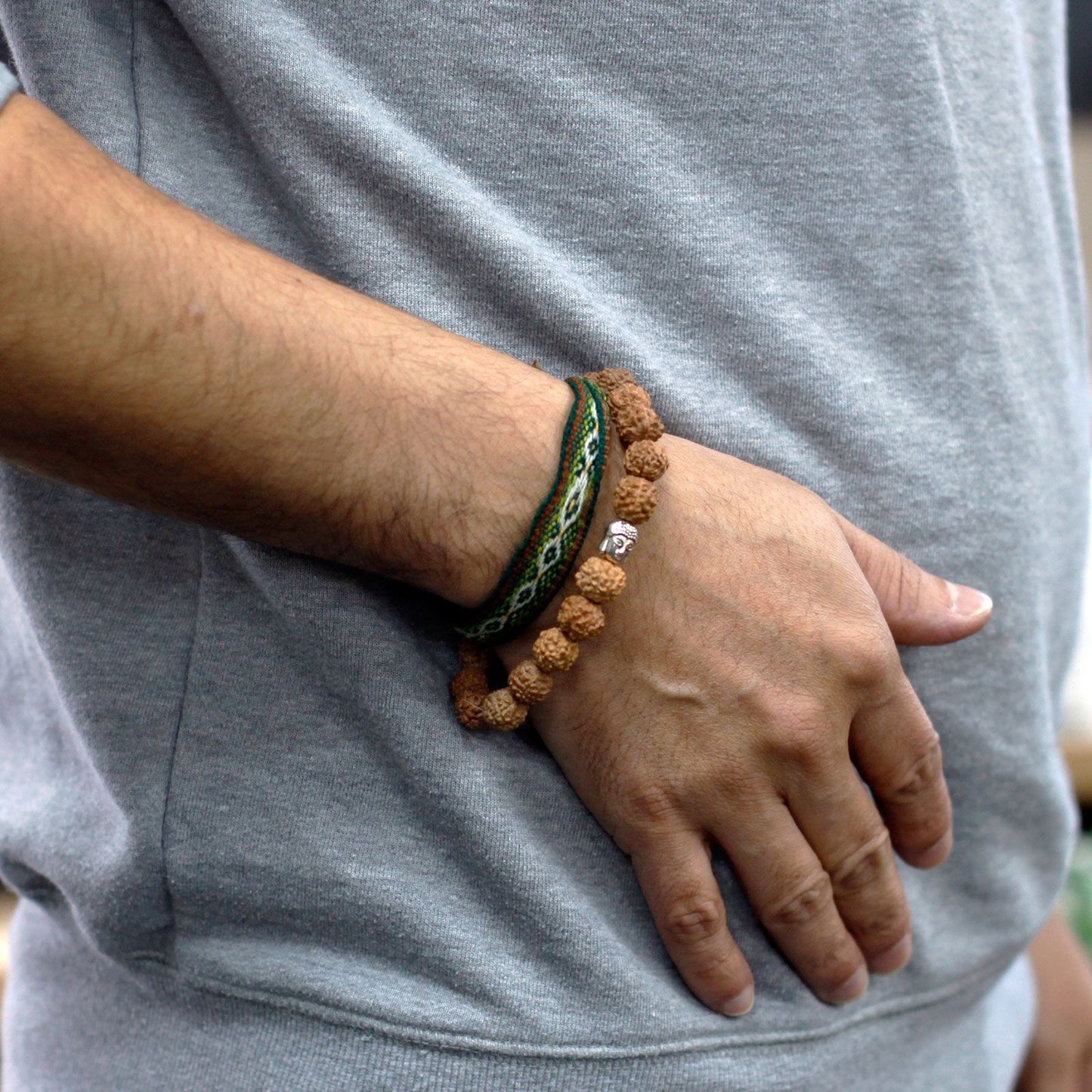 Rudraksha Buddha Armband Mala Natürlich