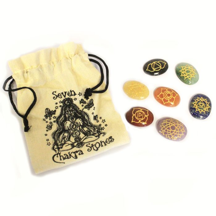 Lrg Steine Chakra Set Ovalform