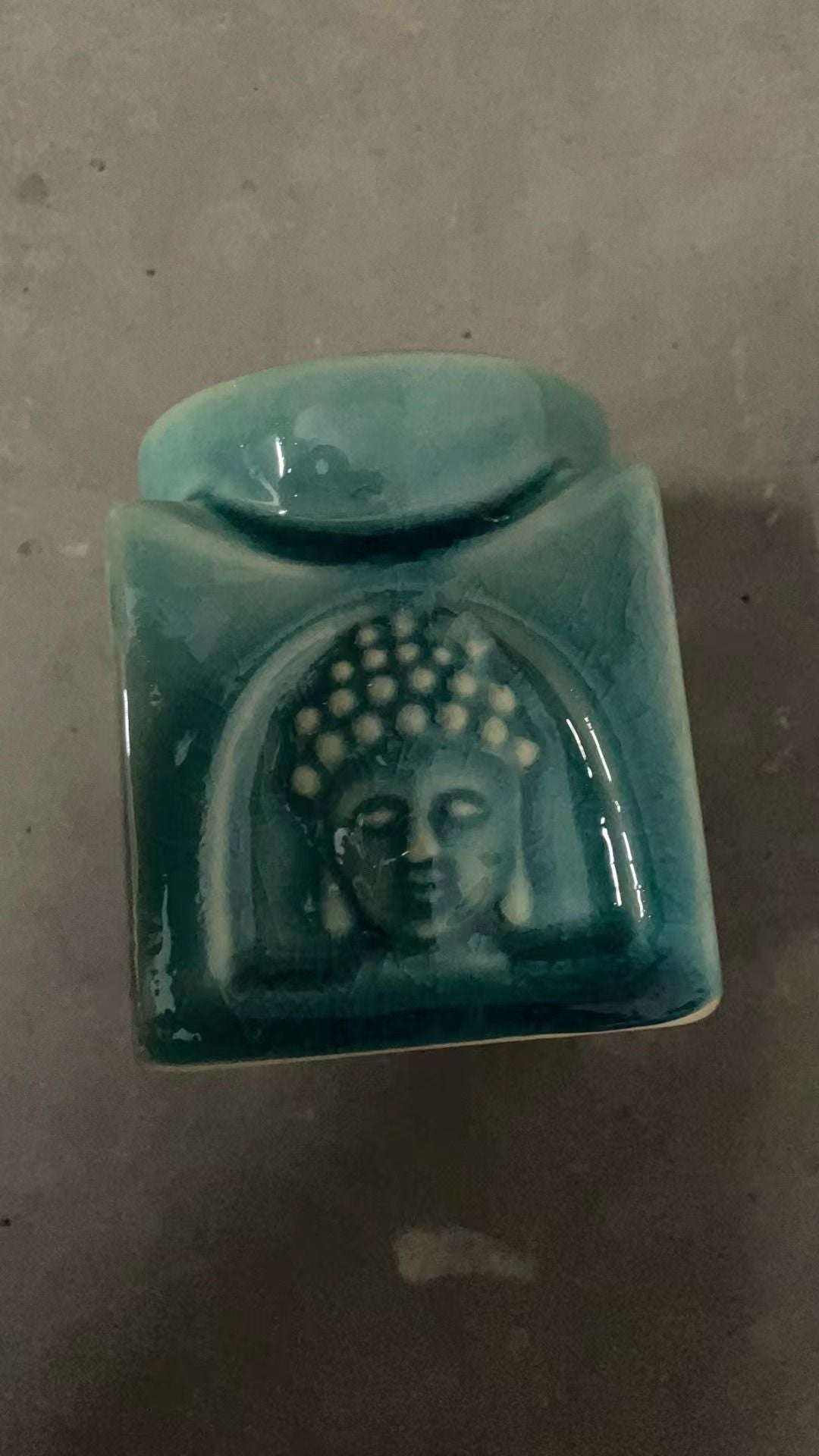 Quadratischer Buddha Brenner - Weiches Türkis