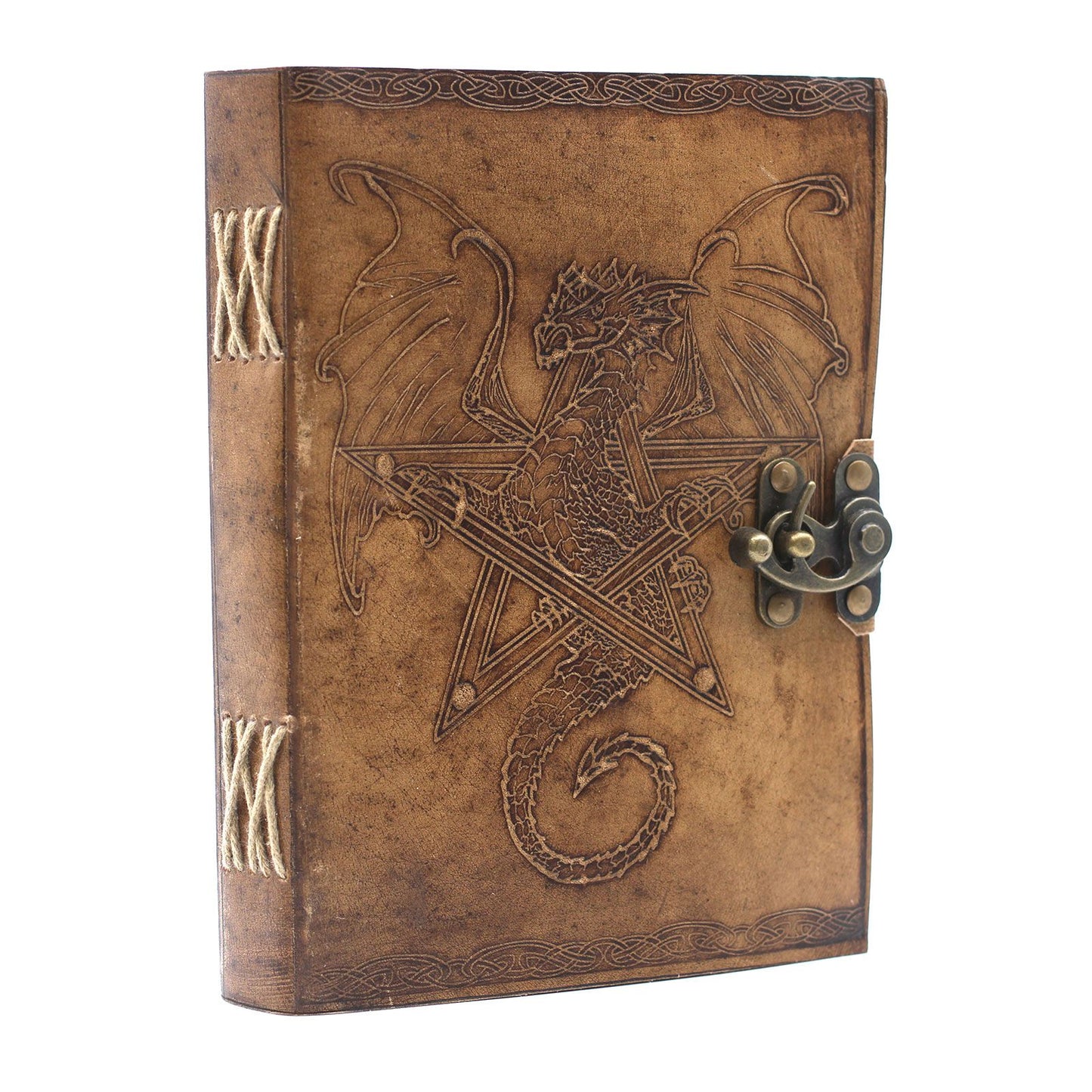 Leder Drachen Notizbuch 20x15 cm Handgemacht Mit Lederumschlag