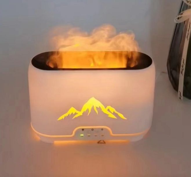 Himalaya Aroma Diffuser USB-C Mit Fernbedienung Und Flammeneffekt