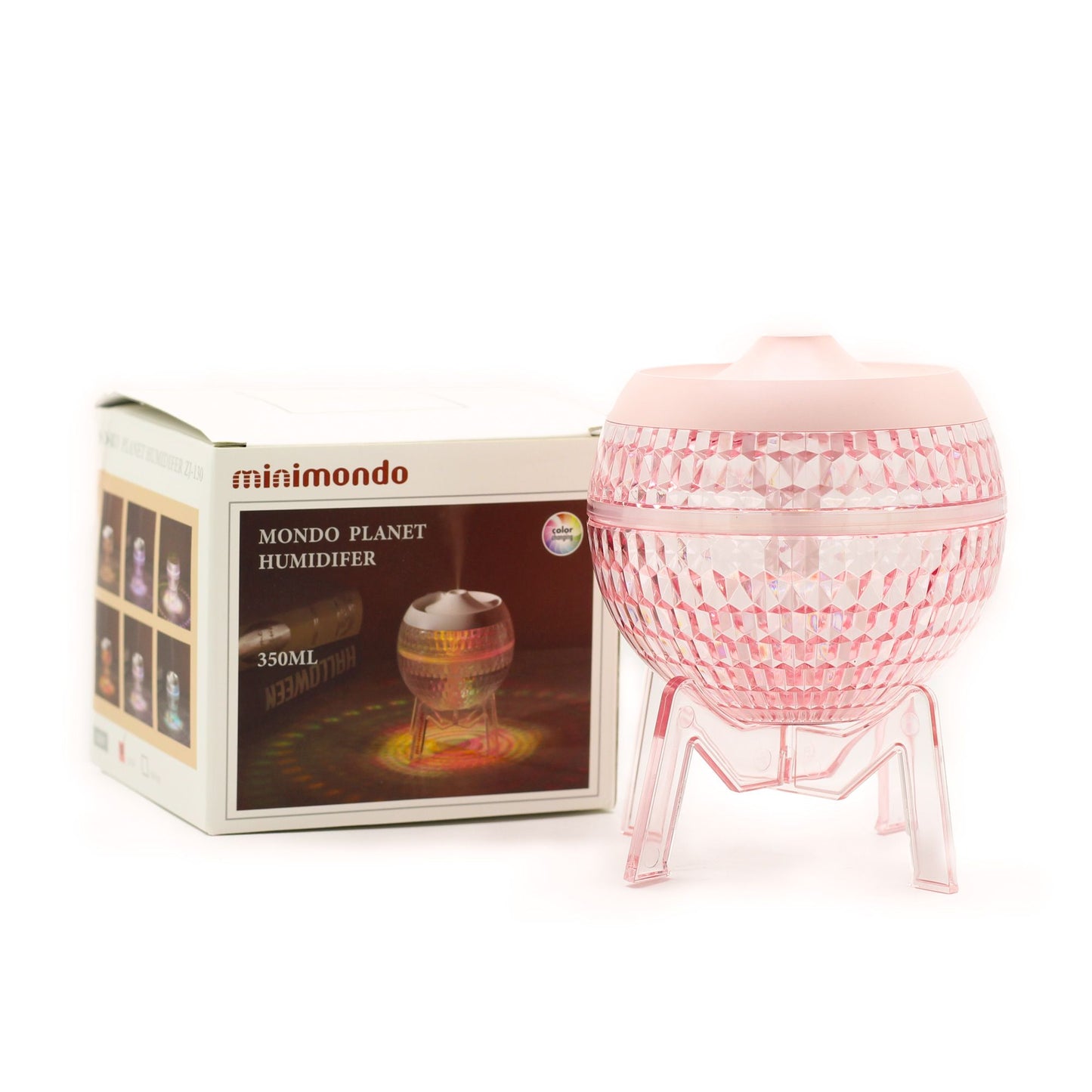 Pinker Luftbefeuchter Mondo Planet USB Farbwechsel Hintergrundbeleuchtung