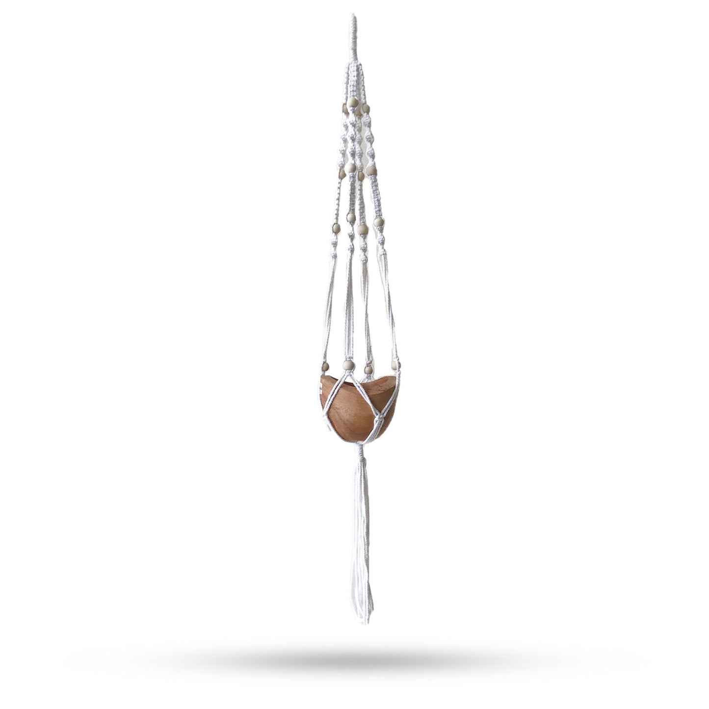 Makramee Blumentopf Halter Mit Perlen - Natur - 1 Meter