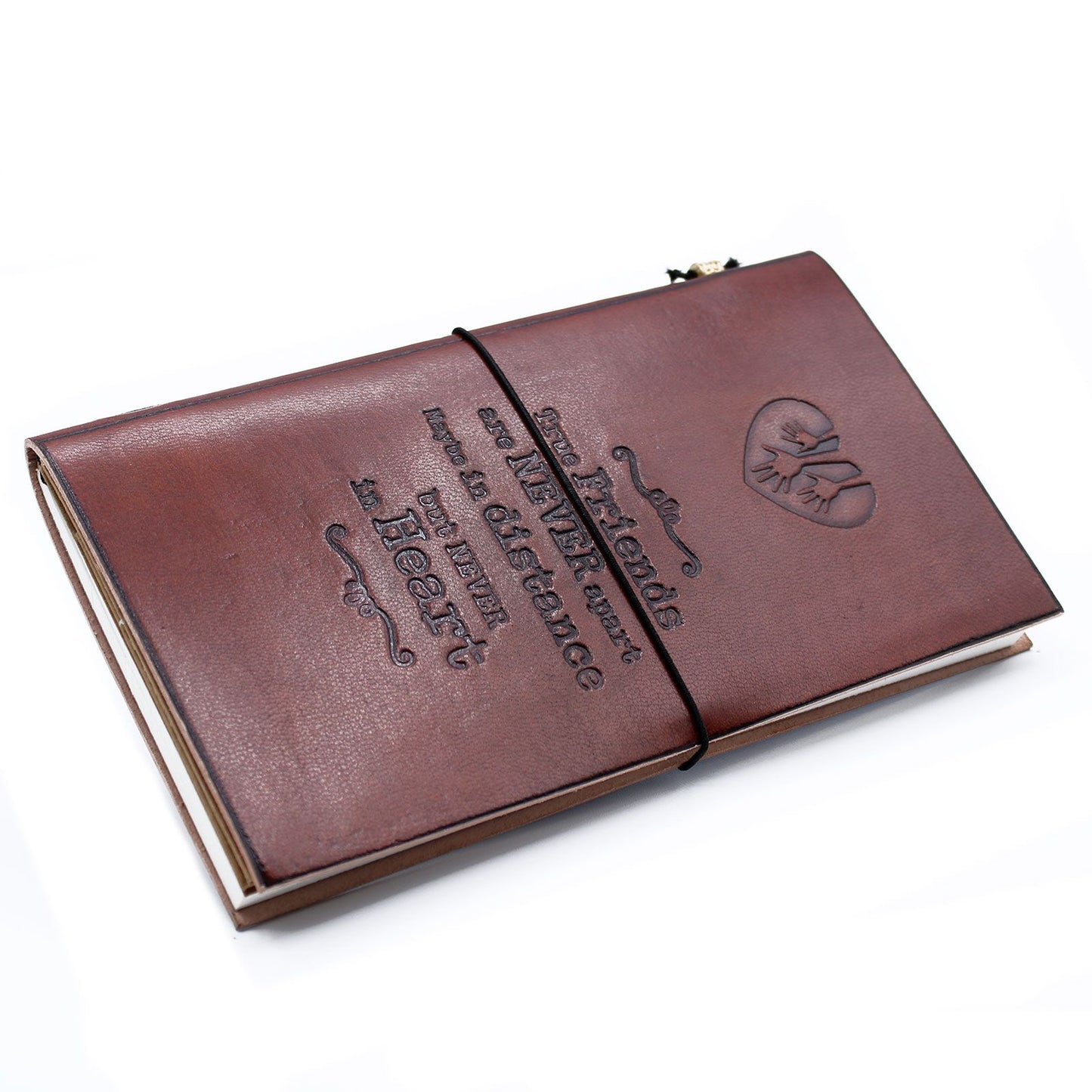 Handgemachtes Lederjournal Wahre Freunde Braun 80 Seiten