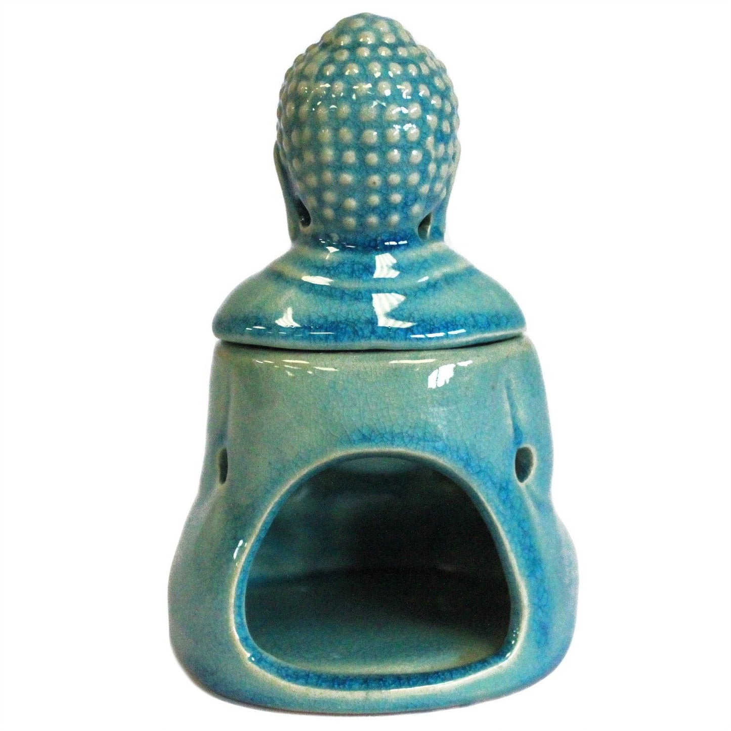Sitzender Buddha Öl-Brenner Blau