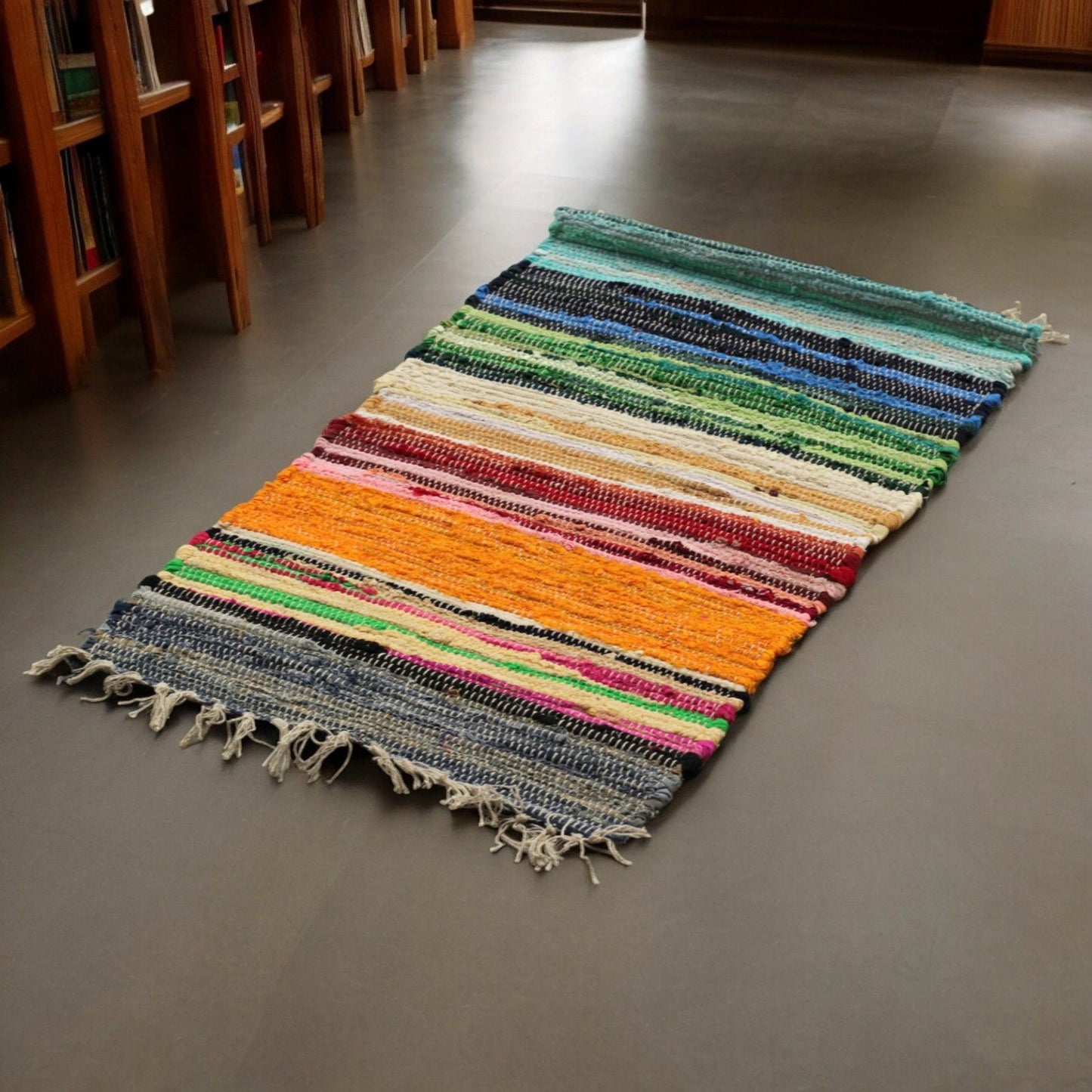 Kleiner Teppichläufer 50x90cm Premiumqualität Regenbogenfarben