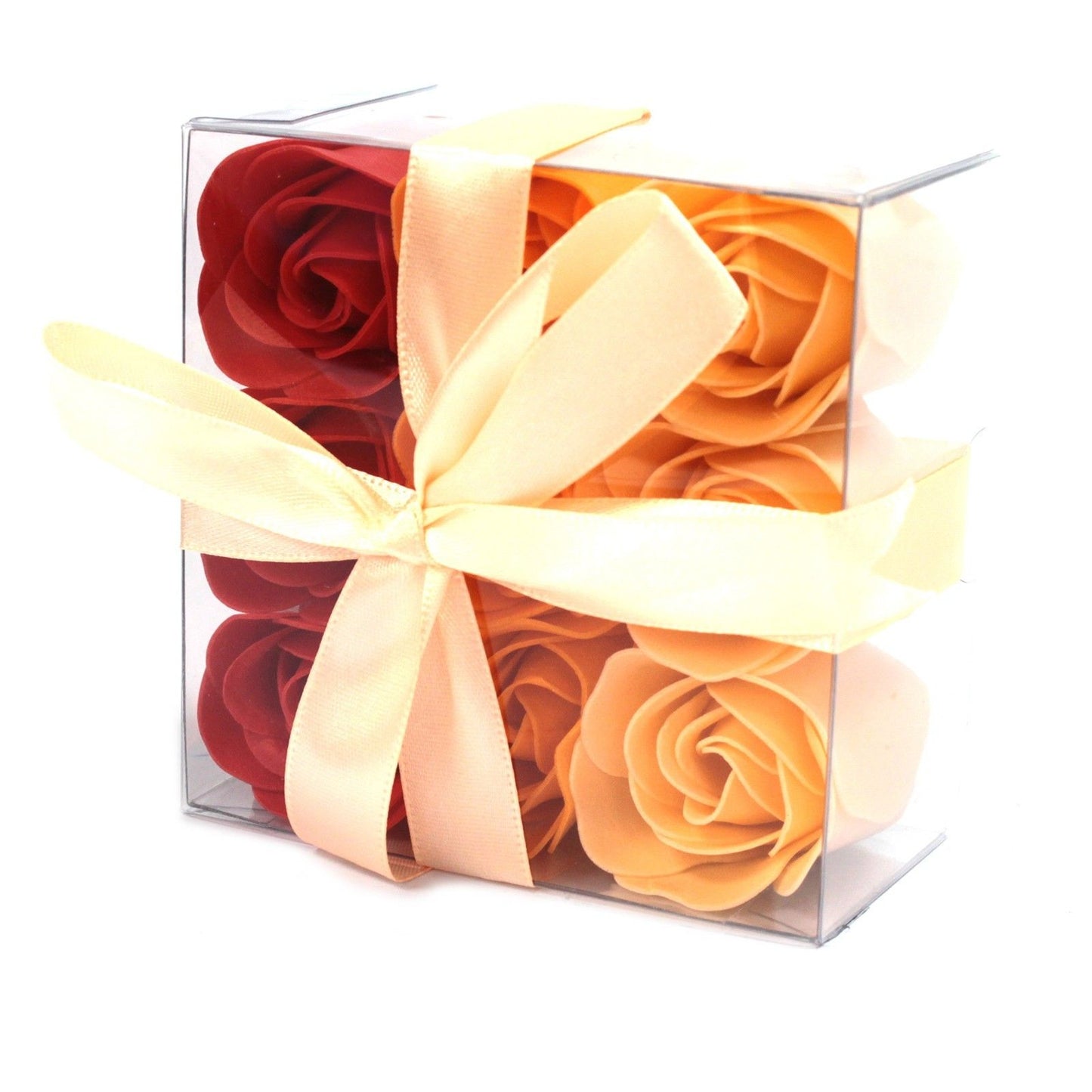 Set Mit 9 Seifenblumenbox - Pfirsichrosen